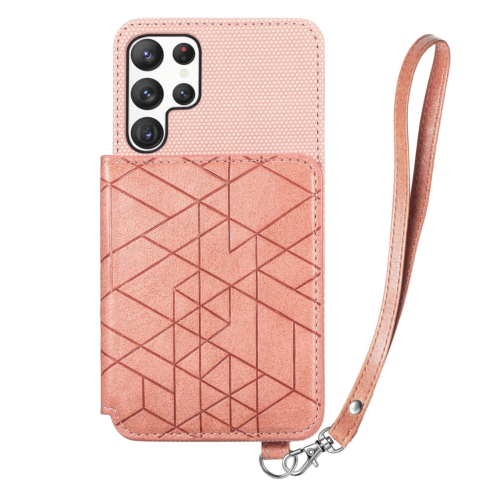 Phone Case with Strap for Samsung Galaxy S23 Ultra Kickstand Design Geometry Imprinted PU Leather TPU Wallet Cover Phone Case with Strap for Samsung Galaxy S23 Ultra Kickstand Design Geometry Imprinted PU Leather TPU Wallet Cover